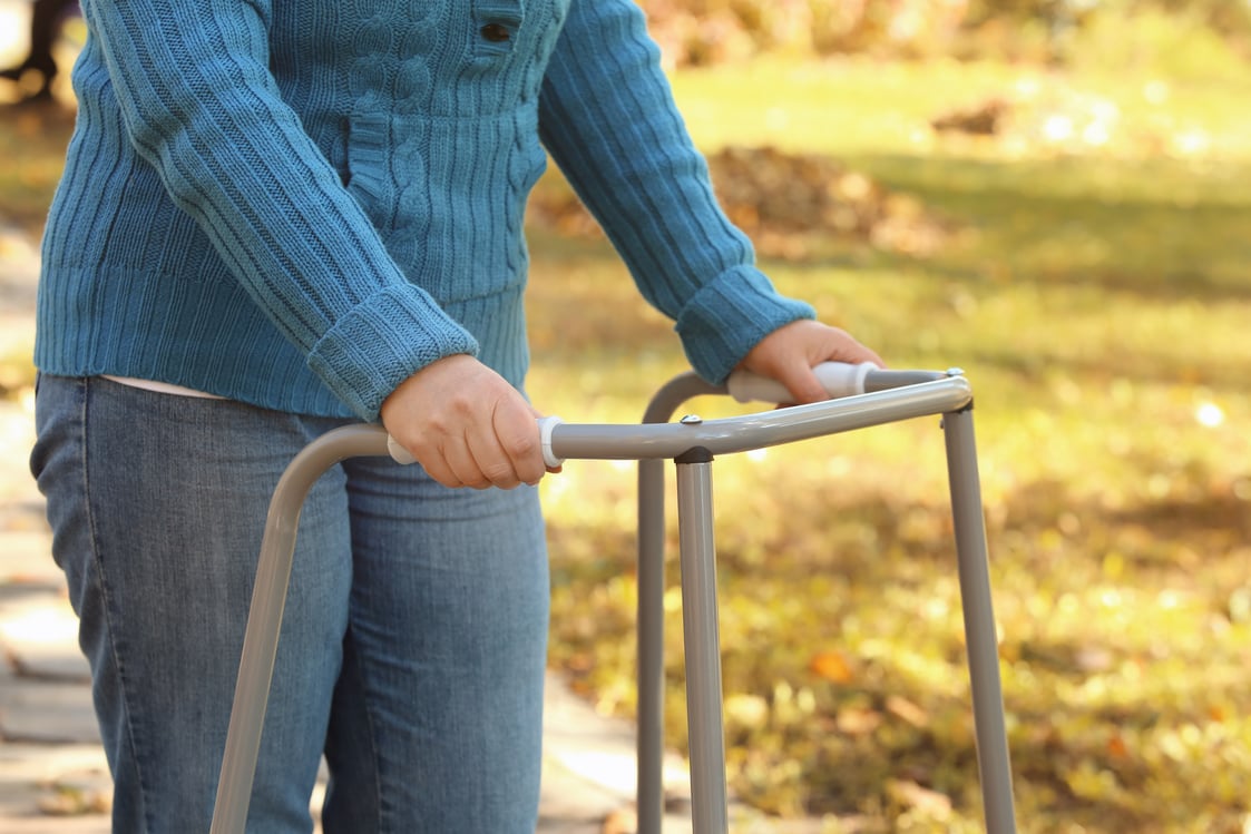 A Senior Citizen with a Walker